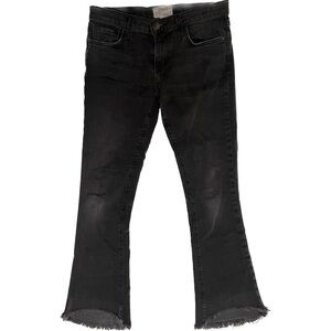 current/elliott black jeans raw hem the flip flop jean grey/black bootcut